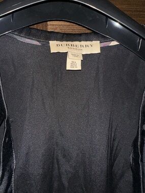 Burberry  London Black Satin Blouse with Signature Label
